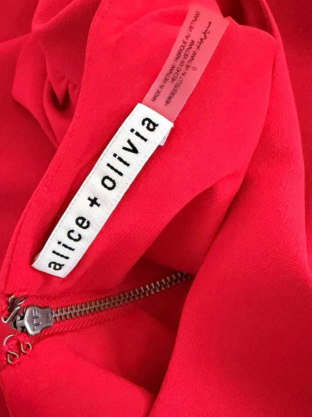 Alice + Olivia Fable Red Asymmetric Ruffle Dress Size 0